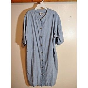 Brownstone Women's 18 Blue Button Dress Vintage
